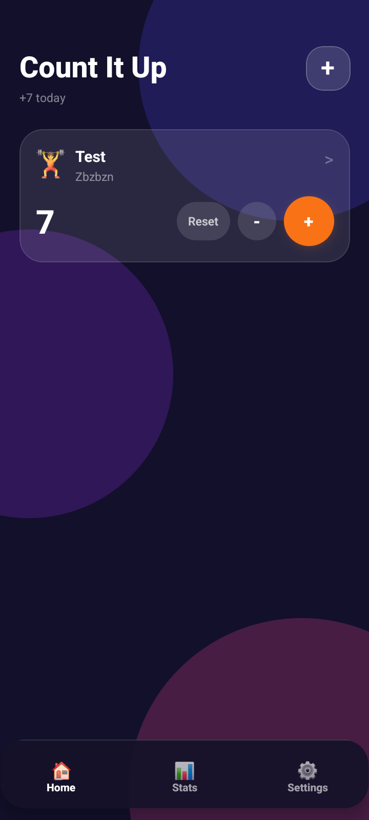 Count It Up home screen